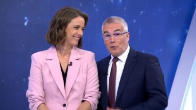 David Cantero y María Casado en 'Informativos Telecinco'.